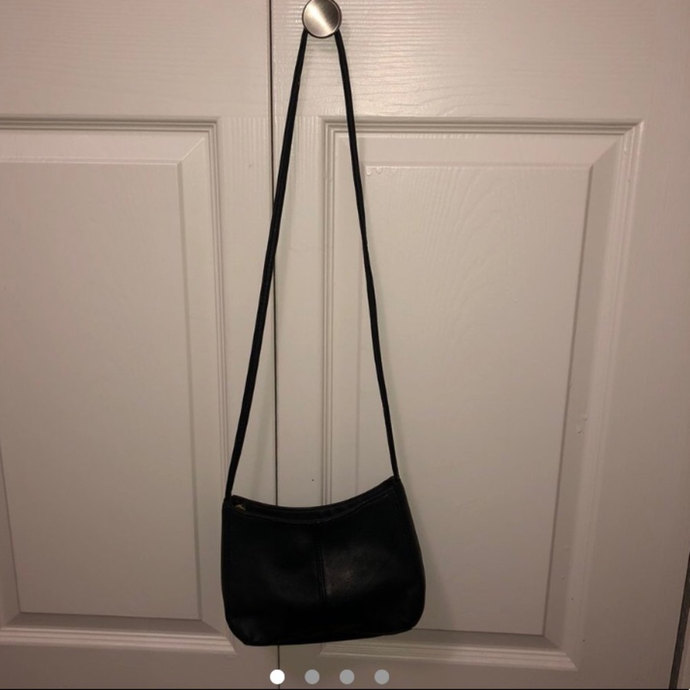 black leather purse